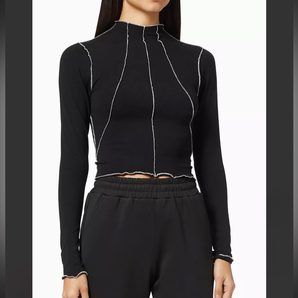 Good American Black Long Sleeve Top